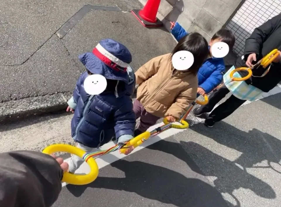 一列に並んで出発！