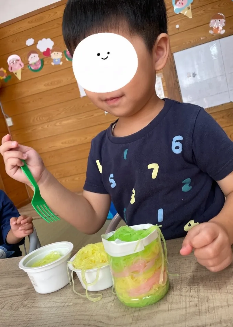 ３色そうめんできあがり〜！